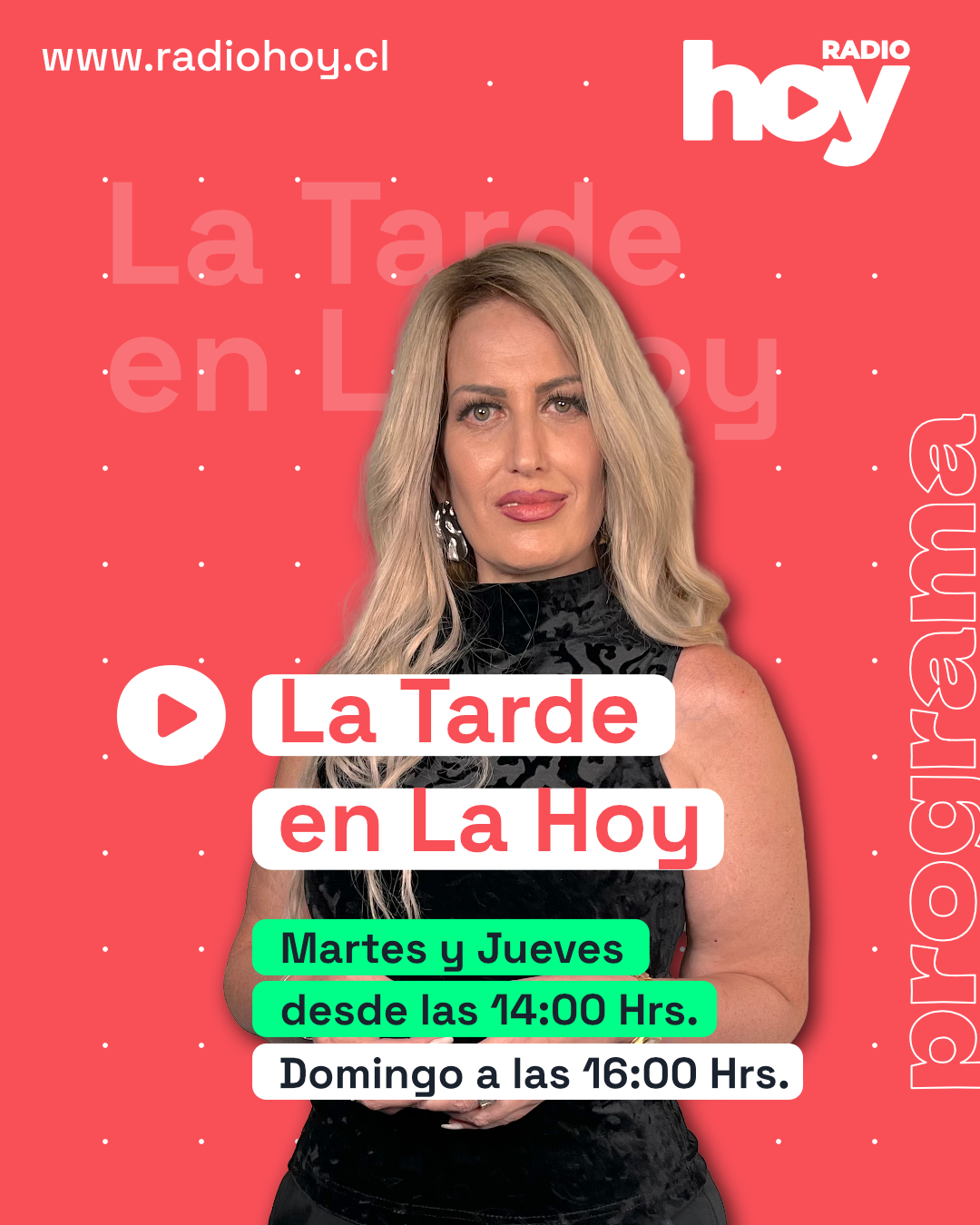 Afiche Programa La Tarde en la Hoy