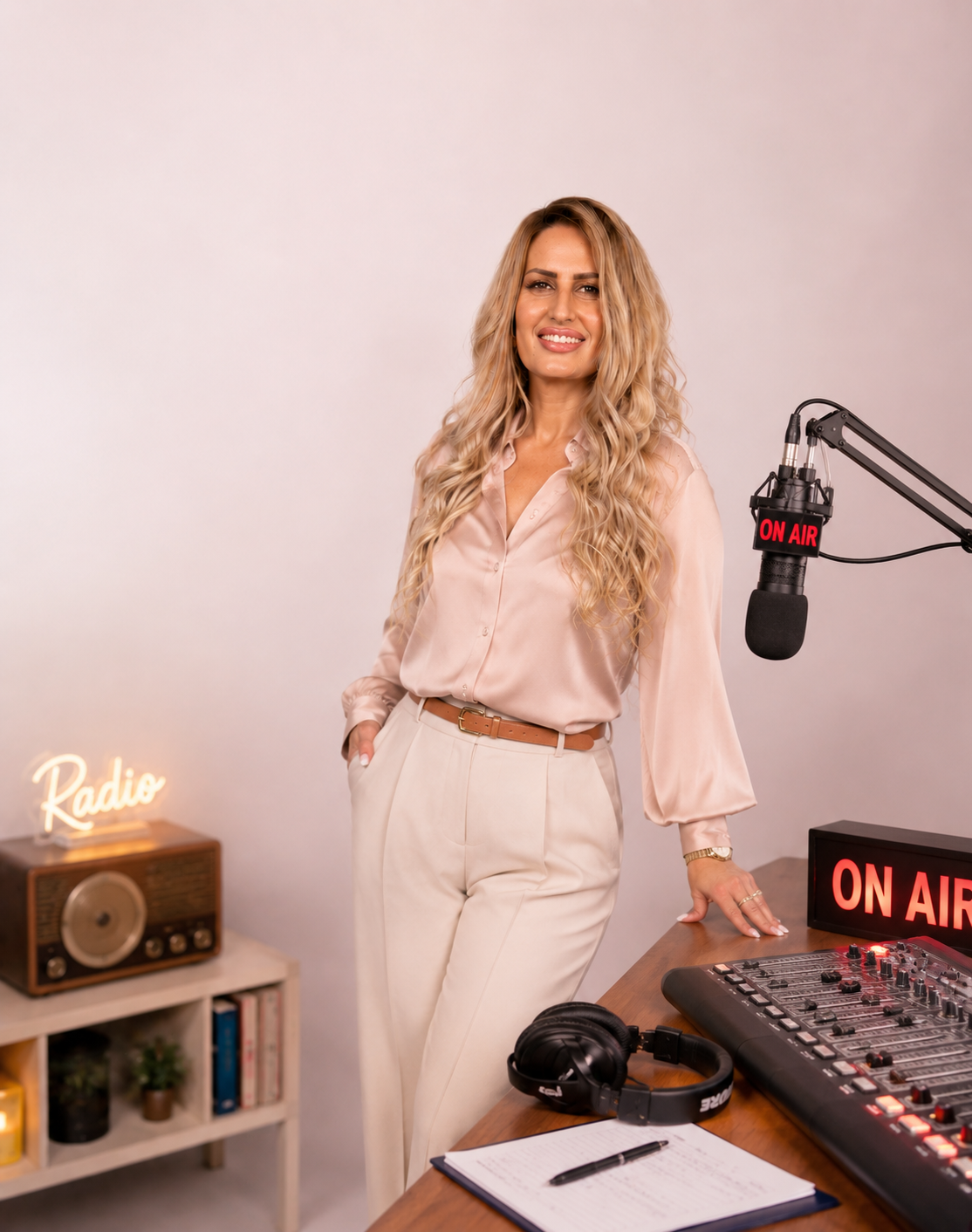 Alejandra Santander en Estudio de Radio - Radio Hoy